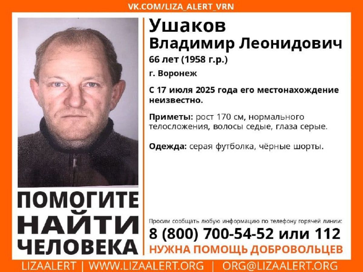 Уже 5 дней ищут пропавшего пенсионера воронежские волонтеры