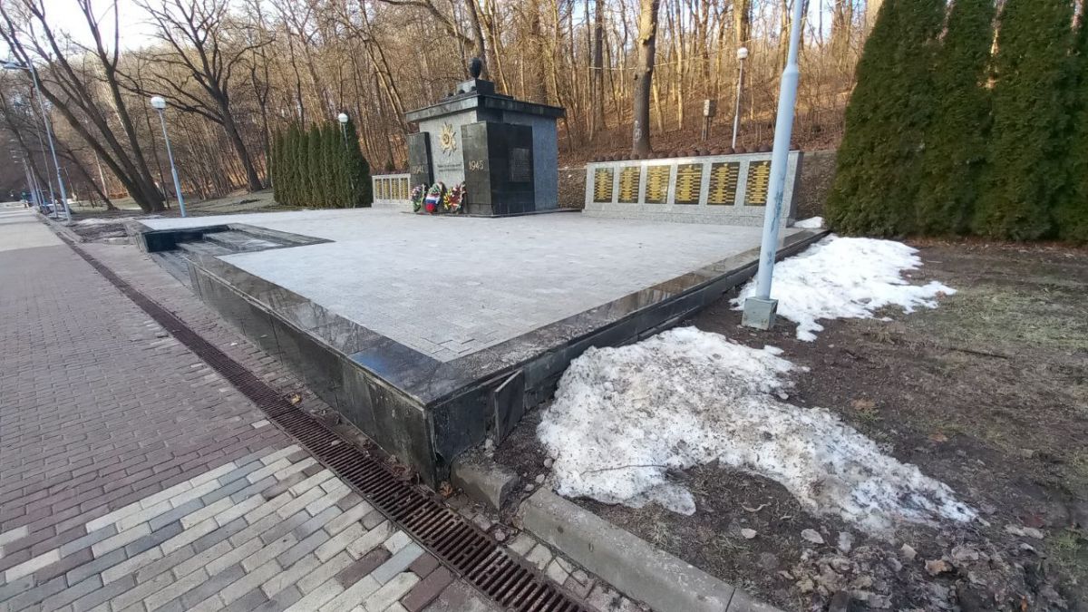 На разрушение братской могилы в Центральном парке из-за родников пожаловались воронежцы
