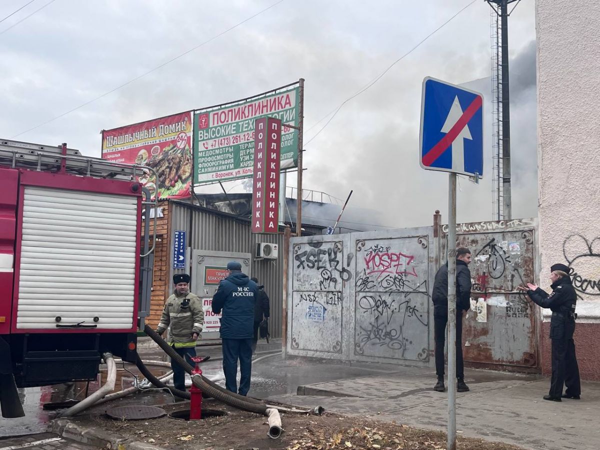 Спасатели сообщили о локализации пожара на рынке в центре Воронежа