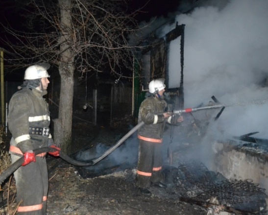 Ночной пожар охватил четыре постройки в воронежском поселке