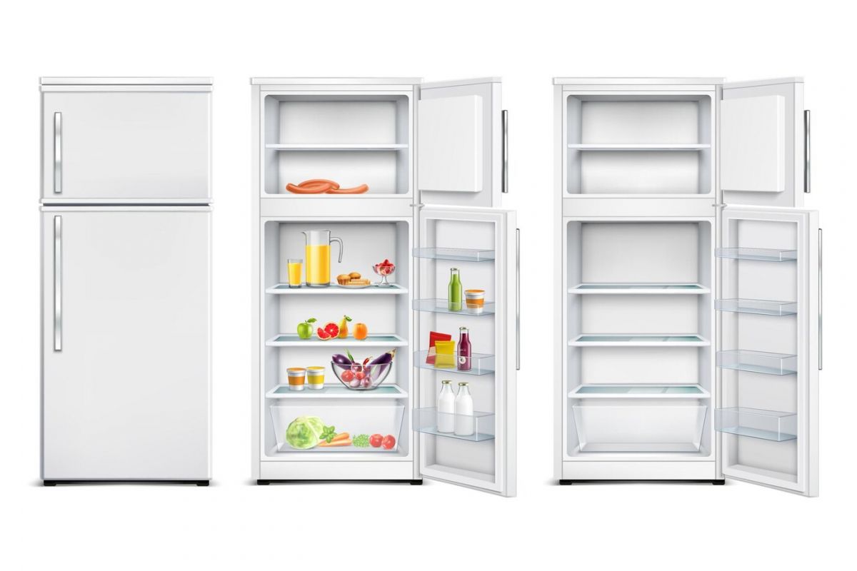 refrigerator-fridge-realistic-set-isolated-cold-storage-units-with-products-open-closed-door_1284-27090