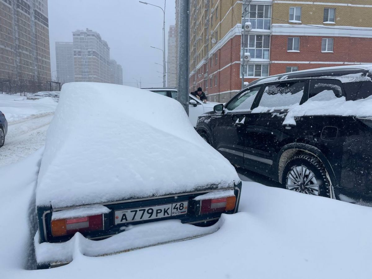 Липецкую область за сутки завалило снегом почти на месячную норму